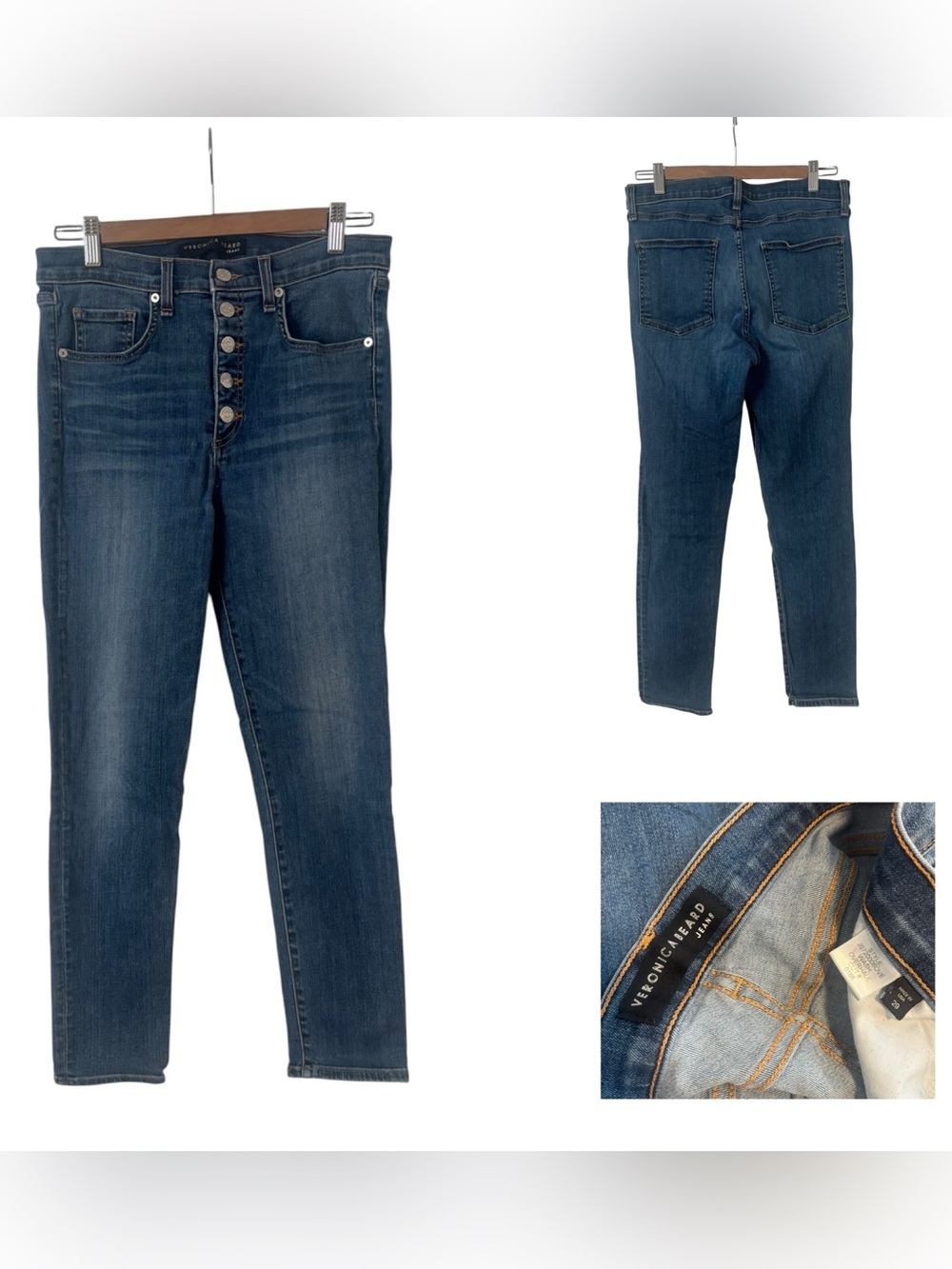 Veronica Beard Button Fly Skinny Jeans